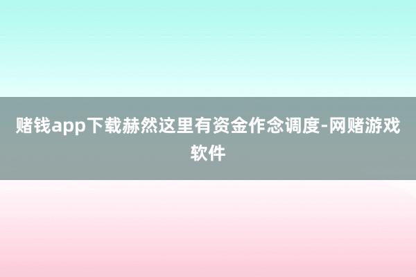 赌钱app下载赫然这里有资金作念调度-网赌游戏软件