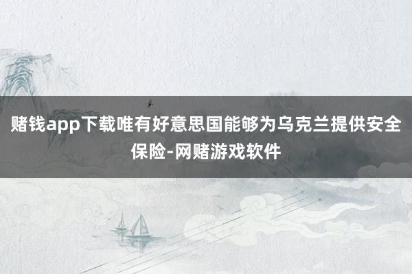 赌钱app下载唯有好意思国能够为乌克兰提供安全保险-网赌游戏软件