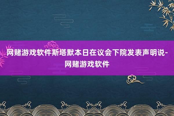 网赌游戏软件斯塔默本日在议会下院发表声明说-网赌游戏软件