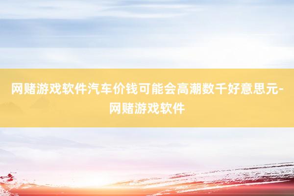 网赌游戏软件汽车价钱可能会高潮数千好意思元-网赌游戏软件