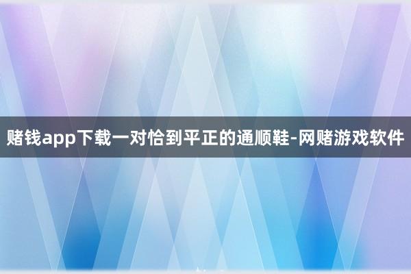 赌钱app下载一对恰到平正的通顺鞋-网赌游戏软件