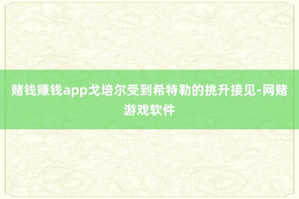赌钱赚钱app戈培尔受到希特勒的挑升接见-网赌游戏软件