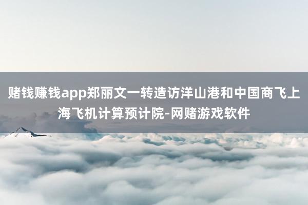 赌钱赚钱app郑丽文一转造访洋山港和中国商飞上海飞机计算预计院-网赌游戏软件