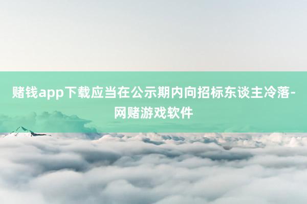 赌钱app下载应当在公示期内向招标东谈主冷落-网赌游戏软件