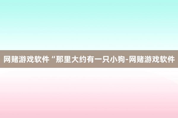 网赌游戏软件“那里大约有一只小狗-网赌游戏软件